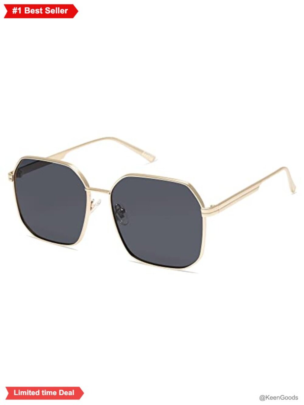 Retro Square Polarized Sunglasses UV400 Large Metal Frame